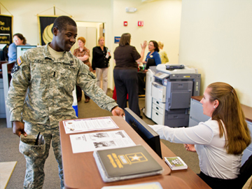 Soldier in office